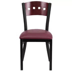 Chaise de salle à manger de restaurant en métal noir