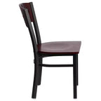 Chaise de salle à manger de restaurant en métal noir