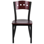 Chaise de salle à manger de restaurant en métal noir