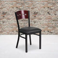 Chaise de salle à manger de restaurant en métal noir