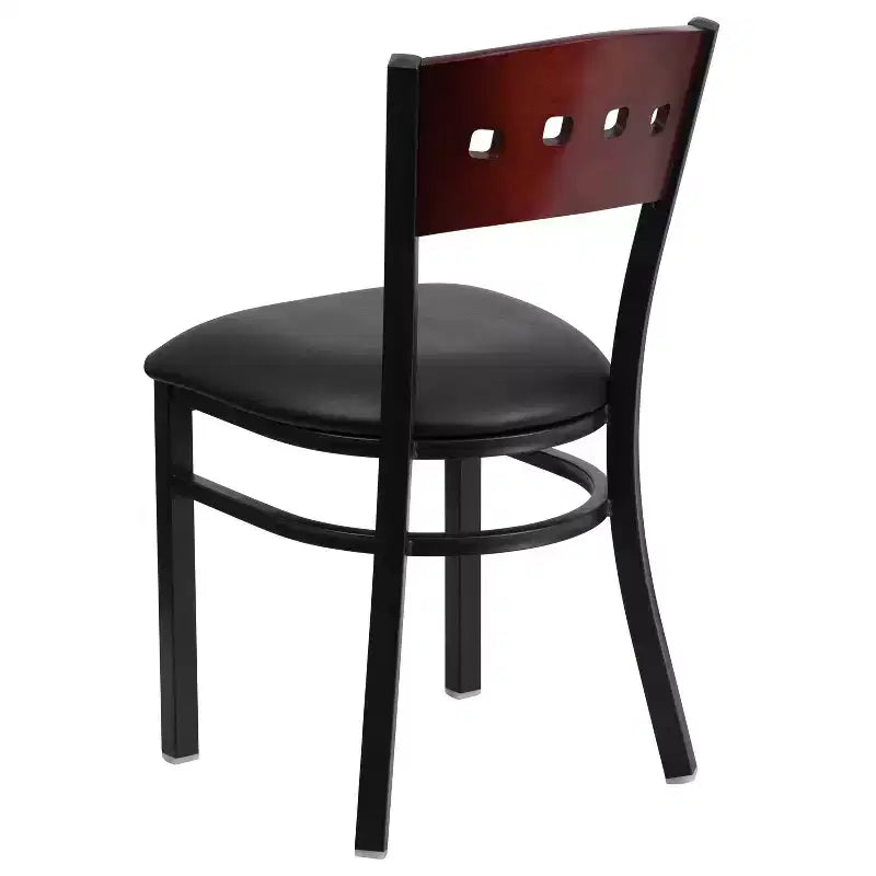 Chaise de salle à manger de restaurant en métal noir