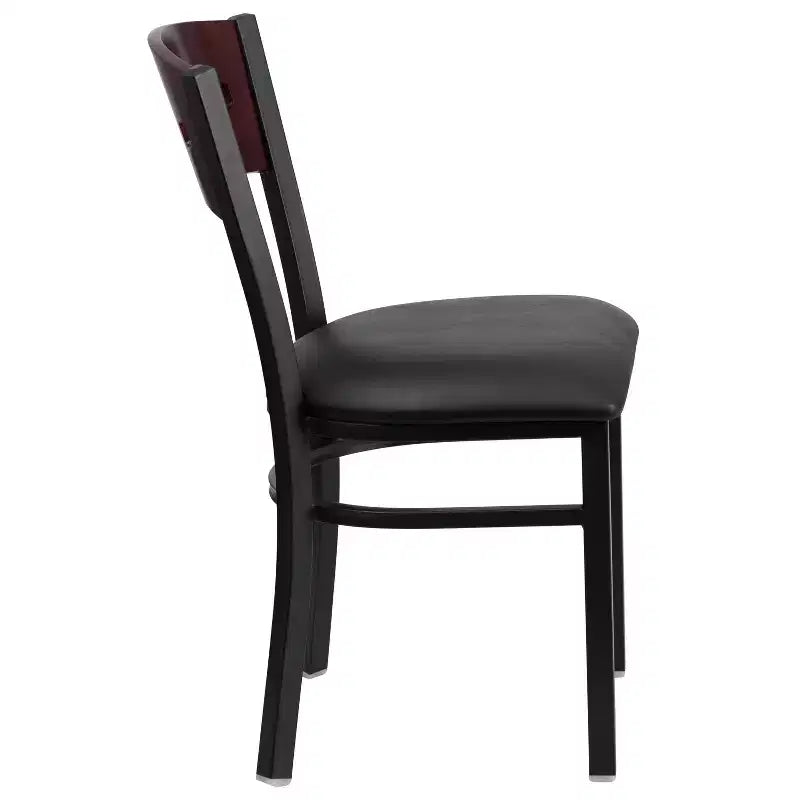 Chaise de salle à manger de restaurant en métal noir