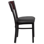 Chaise de salle à manger de restaurant en métal noir