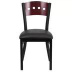 Chaise de salle à manger de restaurant en métal noir