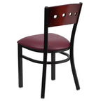 Chaise de salle à manger de restaurant en métal noir