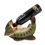 True Boozy Bass Polyresin Wine Bottle Holder Playful Fish Wine Holder Animal Wine Rack Bar Kitchen Decor Holds 1 Standard Wine Bottle Set of 1